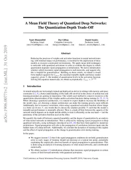 A Mean Field Theory of Quantized Deep Networks: The Quantization-Depth
  Trade-Off