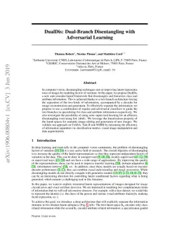 DualDis: Dual-Branch Disentangling with Adversarial Learning