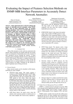 Network Attacks Anomaly Detection Using SNMP MIB Interface Parameters