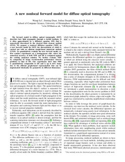 A new nonlocal forward model for diffuse optical tomography