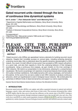 Gated recurrent units viewed through the lens of continuous time
  dynamical systems