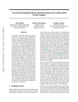 Coresets for Estimating Means and Mean Square Error with Limited Greedy
  Samples