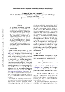 Better Character Language Modeling Through Morphology