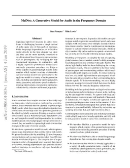 MelNet: A Generative Model for Audio in the Frequency Domain