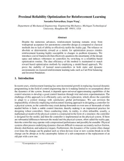 Proximal Reliability Optimization for Reinforcement Learning
