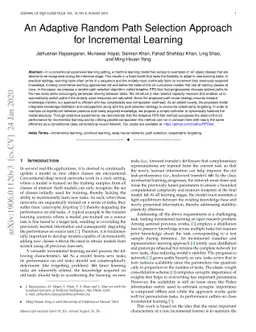 An Adaptive Random Path Selection Approach for Incremental Learning