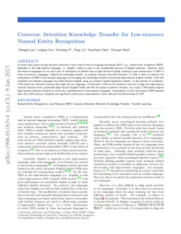 Converse Attention Knowledge Transfer for Low-Resource Named Entity
  Recognition