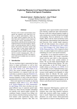 Exploring Phoneme-Level Speech Representations for End-to-End Speech
  Translation
