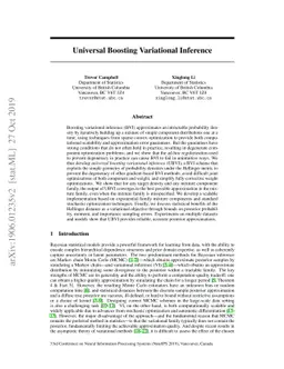 Universal Boosting Variational Inference