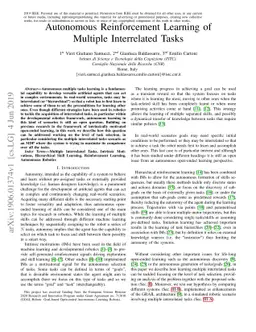 Autonomous Reinforcement Learning of Multiple Interrelated Tasks
