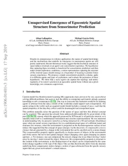 Unsupervised Emergence of Egocentric Spatial Structure from Sensorimotor
  Prediction