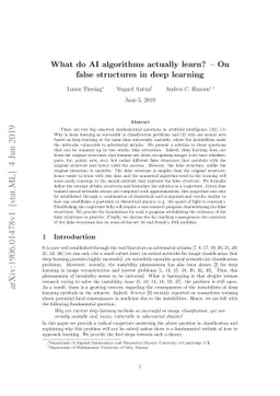 What do AI algorithms actually learn? - On false structures in deep
  learning