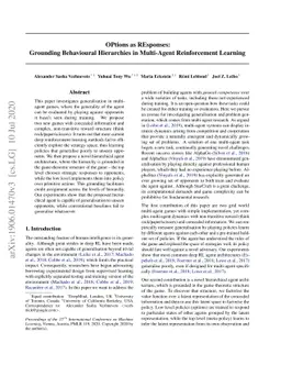 Options as responses: Grounding behavioural hierarchies in multi-agent
  RL