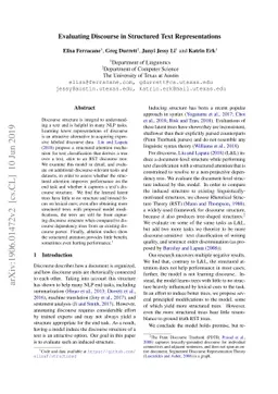 Evaluating Discourse in Structured Text Representations