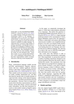 How multilingual is Multilingual BERT?