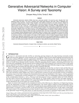 Generative Adversarial Networks in Computer Vision: A Survey and
  Taxonomy