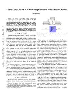 Closed-Loop Control of a Delta-Wing Unmanned Aerial-Aquatic Vehicle