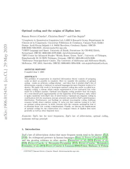 Optimal coding and the origins of Zipfian laws