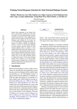 Training Neural Response Selection for Task-Oriented Dialogue Systems