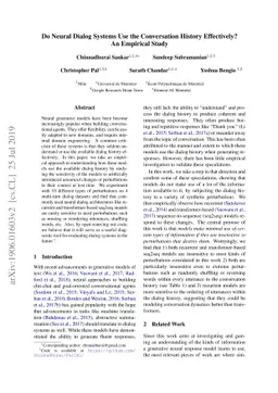 Do Neural Dialog Systems Use the Conversation History Effectively? An
  Empirical Study