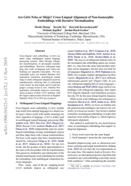 Are Girls Neko or Shōjo? Cross-Lingual Alignment of Non-Isomorphic
  Embeddings with Iterative Normalization