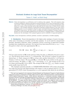 Stochastic Gradients for Large-Scale Tensor Decomposition