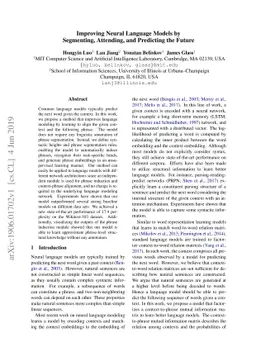 Improving Neural Language Models by Segmenting, Attending, and
  Predicting the Future