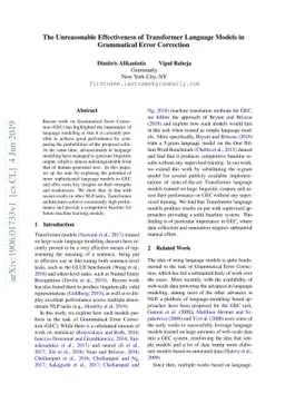 The Unreasonable Effectiveness of Transformer Language Models in
  Grammatical Error Correction