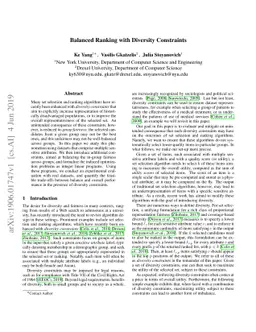 Balanced Ranking with Diversity Constraints