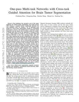 One-pass Multi-task Networks with Cross-task Guided Attention for Brain
  Tumor Segmentation