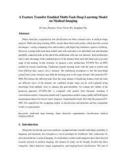 A Feature Transfer Enabled Multi-Task Deep Learning Model on Medical
  Imaging