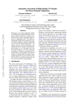 Automatic Generation of High Quality CCGbanks for Parser Domain
  Adaptation