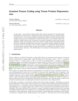 Invariant Feature Coding using Tensor Product Representation