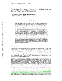 Scalable Generative Models for Graphs with Graph Attention Mechanism