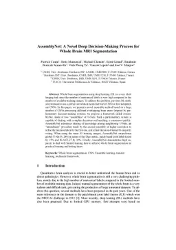 AssemblyNet: A Novel Deep Decision-Making Process for Whole Brain MRI
  Segmentation