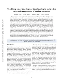 Combining crowd-sourcing and deep learning to explore the meso-scale
  organization of shallow convection