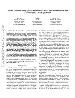 Towards Document Image Quality Assessment: A Text Line Based Framework
  and A Synthetic Text Line Image Dataset