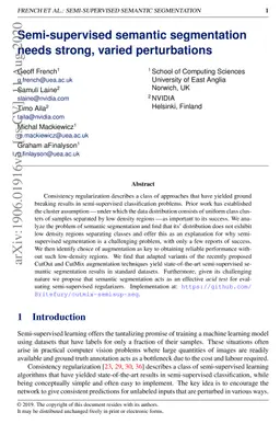 Semi-supervised semantic segmentation needs strong, varied perturbations