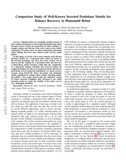 Comparison Study of Well-Known Inverted Pendulum Models for Balance
  Recovery in Humanoid Robot
