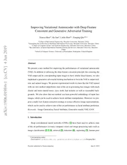 Improving Variational Autoencoder with Deep Feature Consistent and
  Generative Adversarial Training