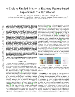c-Eval: A Unified Metric to Evaluate Feature-based Explanations via
  Perturbation