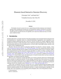 Diameter-based Interactive Structure Discovery