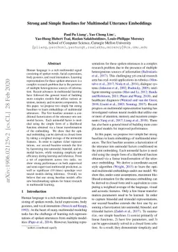 Strong and Simple Baselines for Multimodal Utterance Embeddings