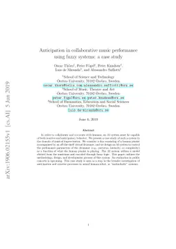 Anticipation in collaborative music performance using fuzzy systems: a
  case study