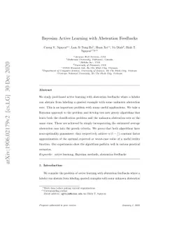 Bayesian Active Learning With Abstention Feedbacks