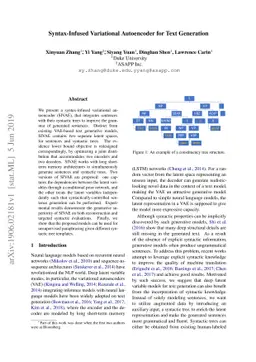Syntax-Infused Variational Autoencoder for Text Generation