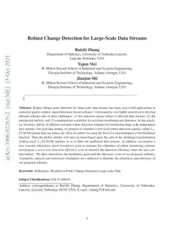 Robust Change Detection for Large-Scale Data Streams