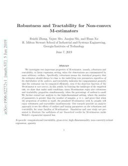 Robustness and Tractability for Non-convex M-estimators