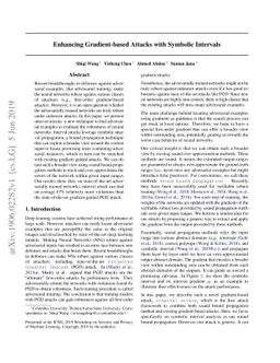 Enhancing Gradient-based Attacks with Symbolic Intervals