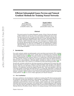 Efficient Subsampled Gauss-Newton and Natural Gradient Methods for
  Training Neural Networks